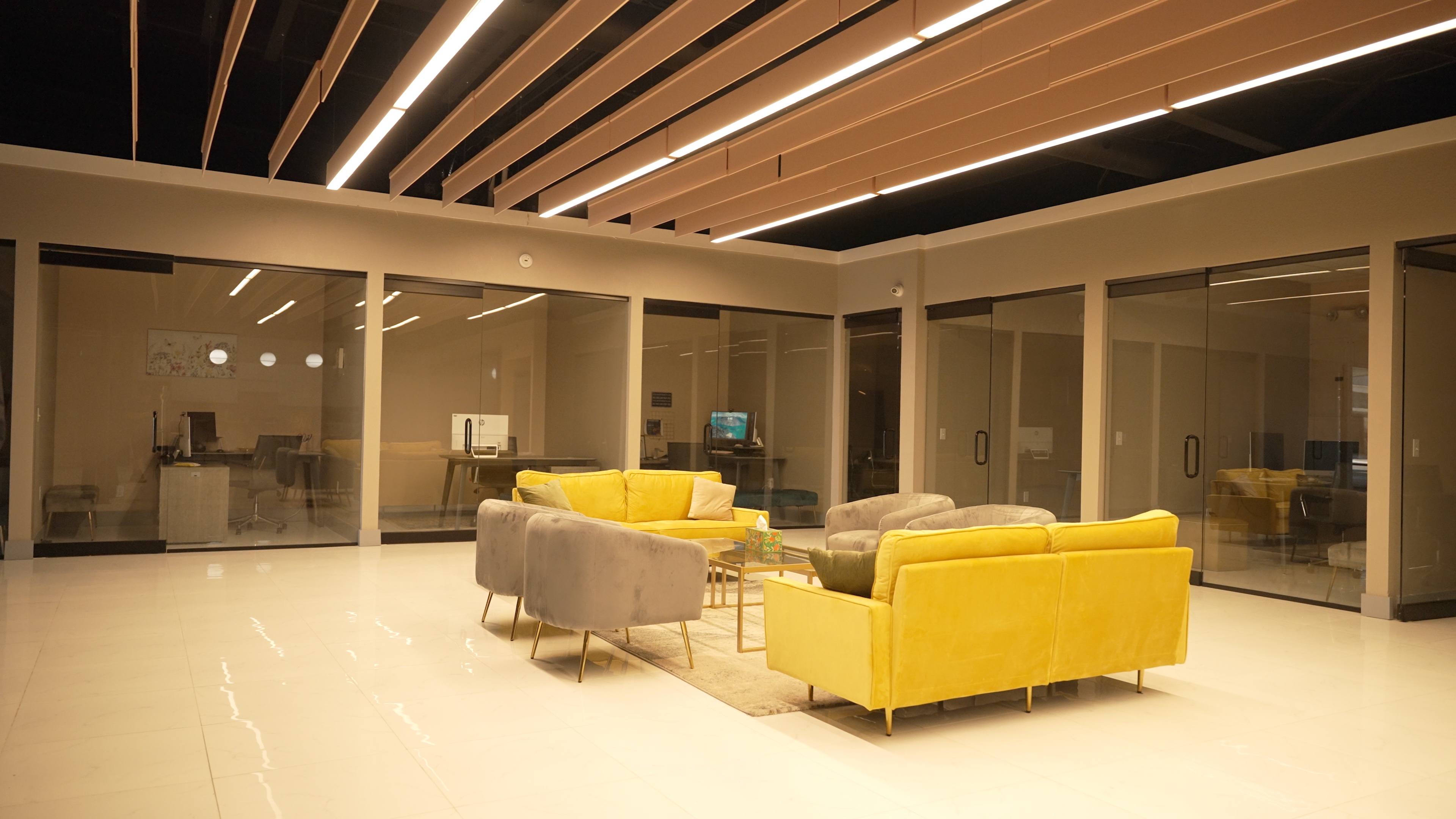Lease-up commercial office lounge
